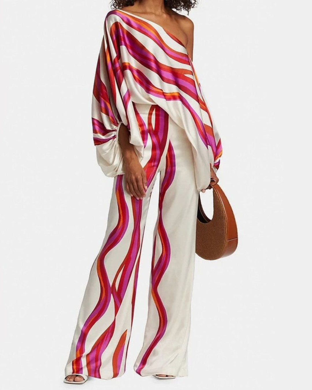 Sora Women's Summer Set | Chic Two-Piece Design, Off-Shoulder Lantern Sleeves