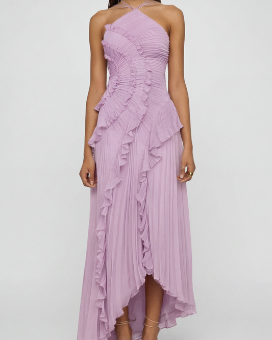 Ava Women's Dress | Ruffle Halter A-Line Cocktail Dress