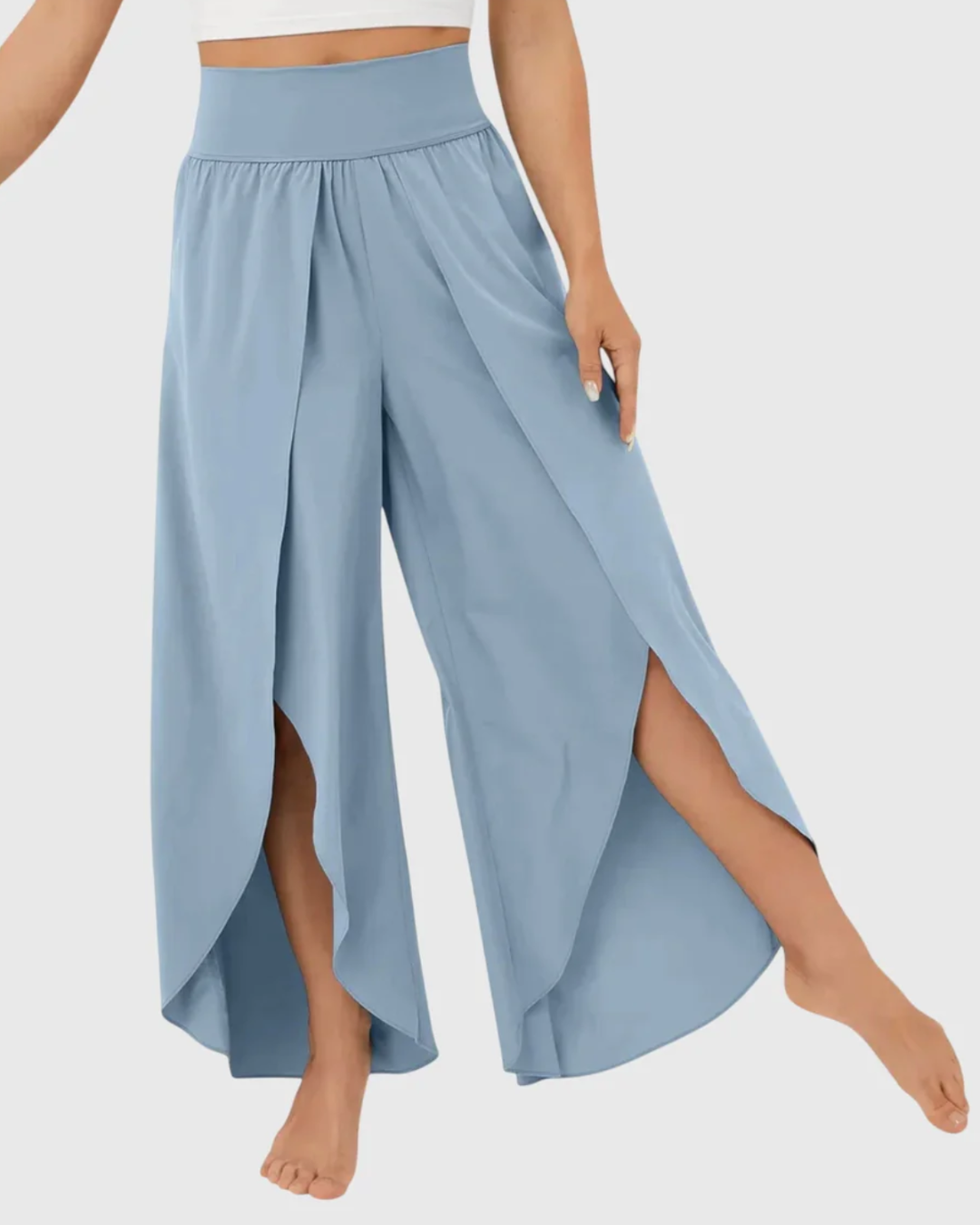 Aero Wide Leg Trousers | Lightweight Flare Pants with Integrated Shorts Lining