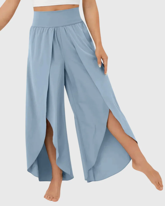 Aero Wide Leg Trousers | Lightweight Flare Pants with Integrated Shorts Lining