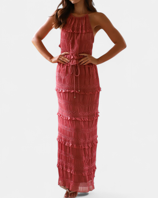 Ava Maxi Dress | Boho Halter Neck, Flowy Summer Wedding Guest Option