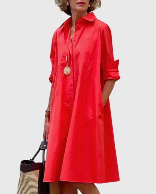 Pace Midi Dress | Relaxed Fit with Pockets, 100% Polyester