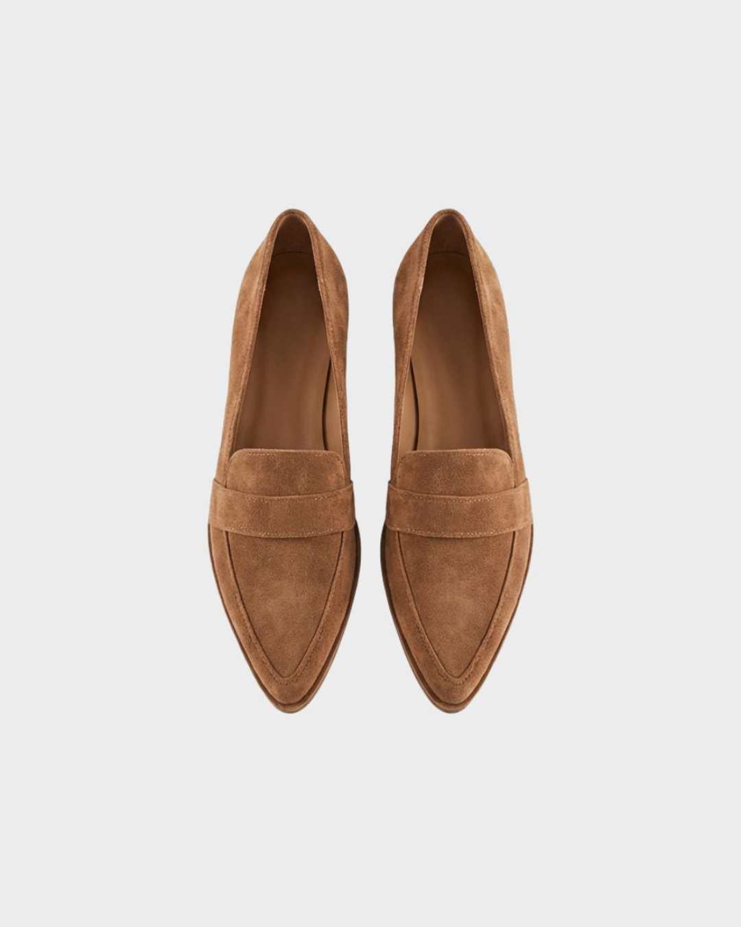 Nina Penny Loafers | Soft Suede, Pointed Toe, Small Block Heel, Black