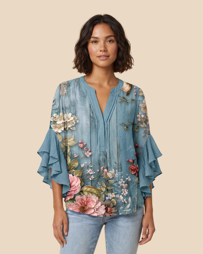 Isla Floral Blouse | Lightweight, Breathable Summer Top for Women