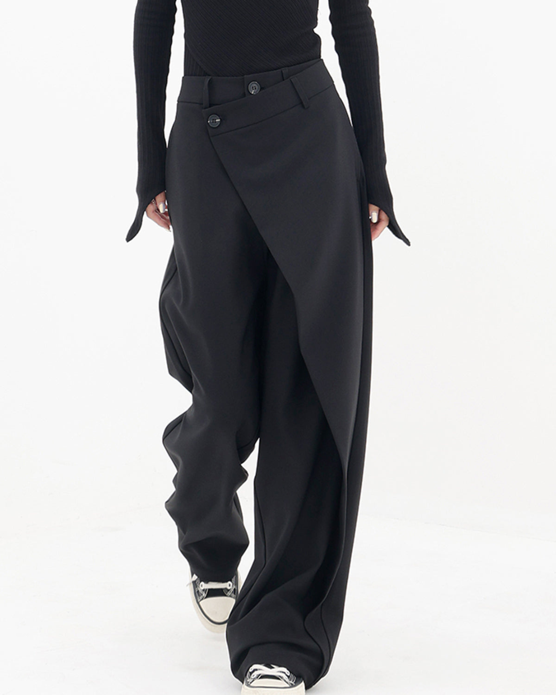 Alira Wide Leg Pants Women | Asymmetrical Layered Design, Woven Fabric