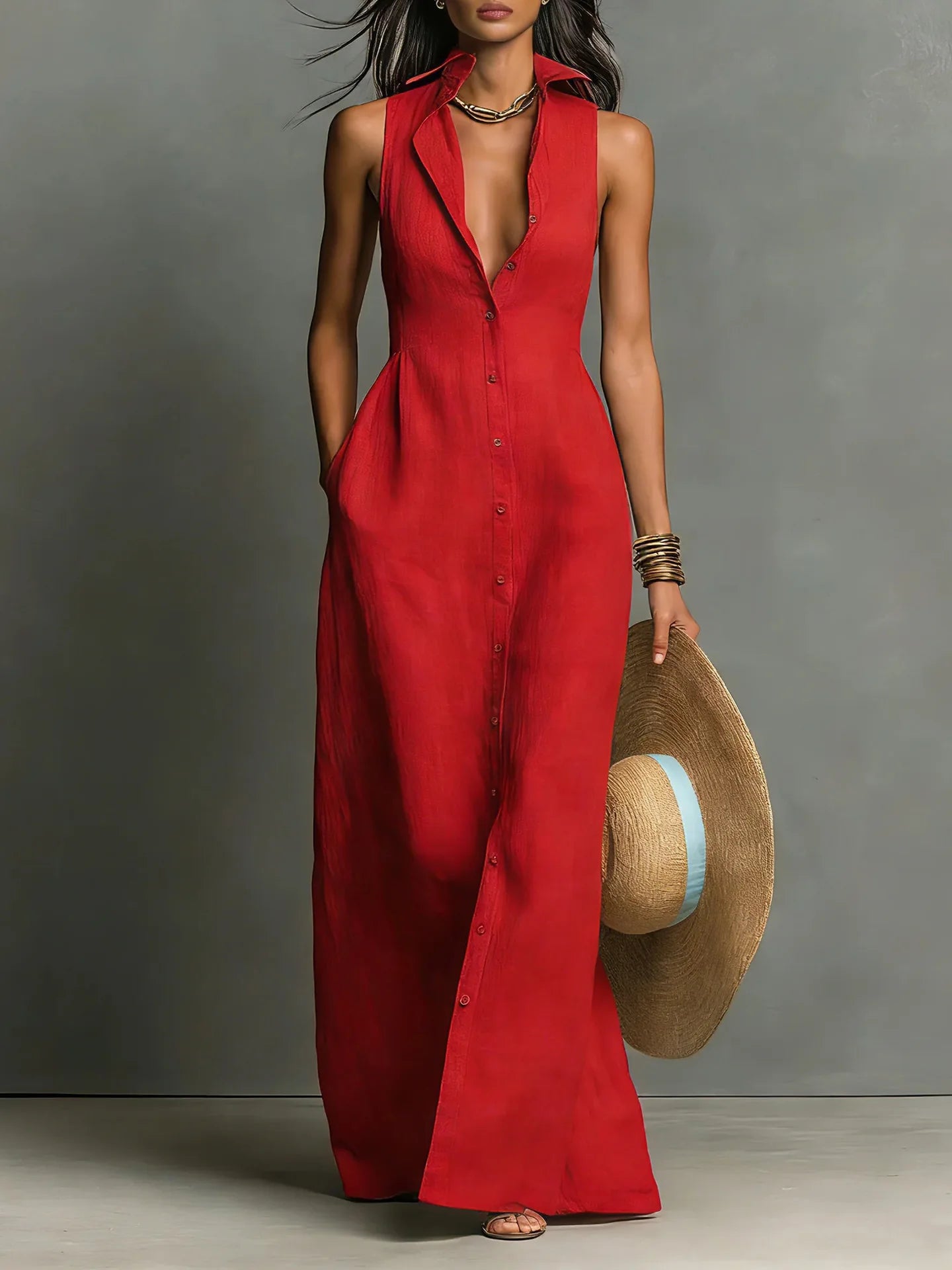 Vela Shirt Dress | Tailored Sleeveless Design, High-Quality Fabric 1