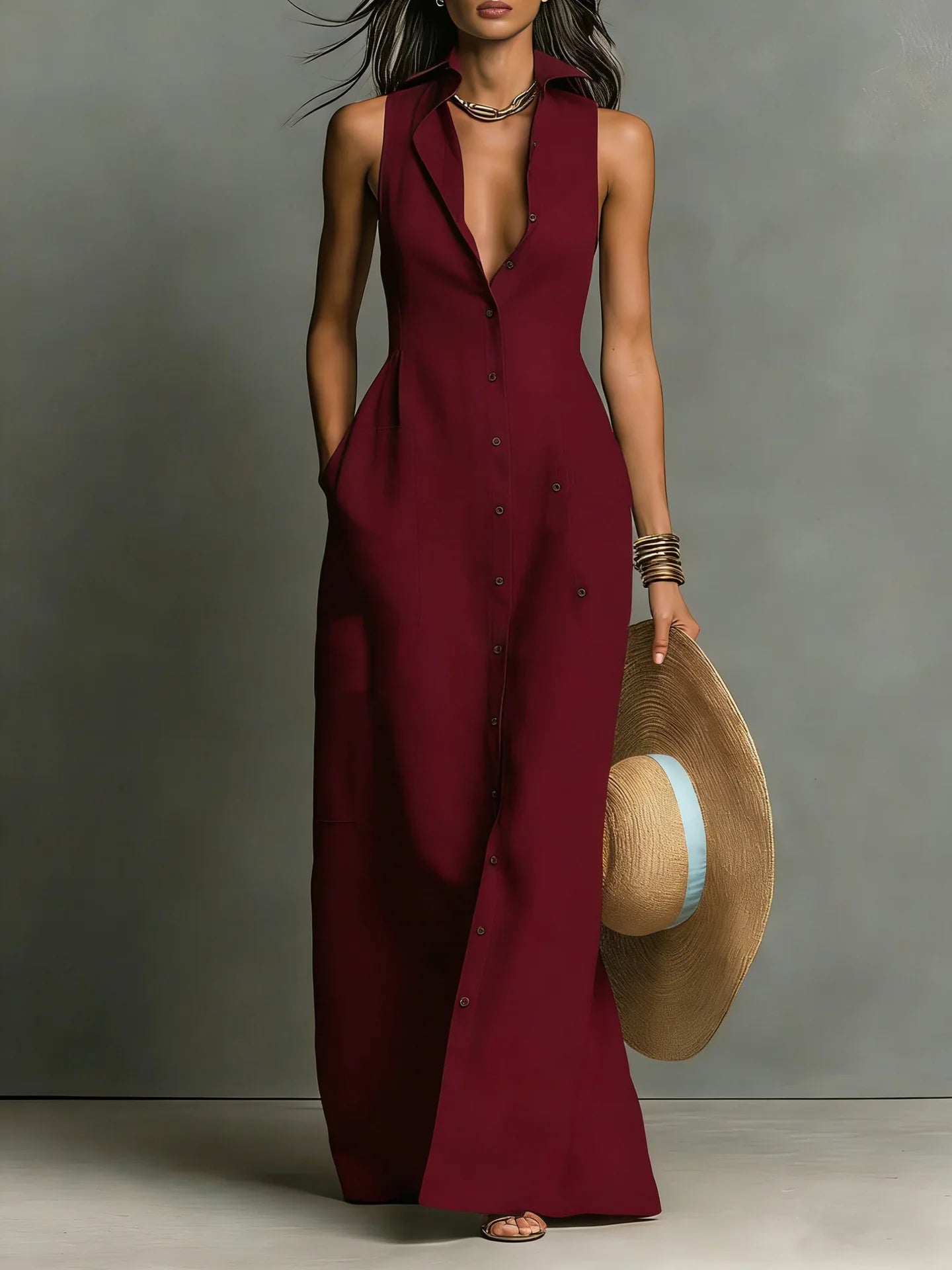 Vela Shirt Dress | Tailored Sleeveless Design, High-Quality Fabric 2