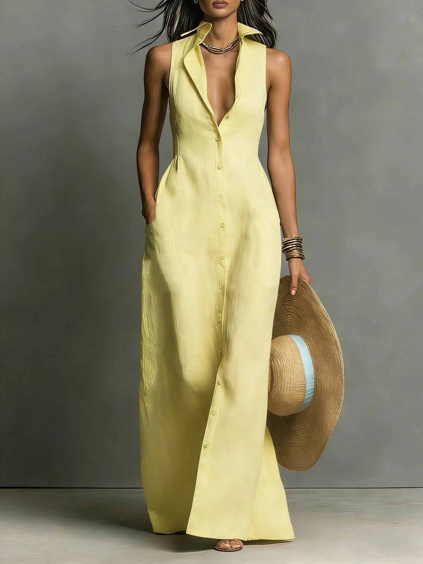 Vela Shirt Dress | Tailored Sleeveless Design, High-Quality Fabric 3