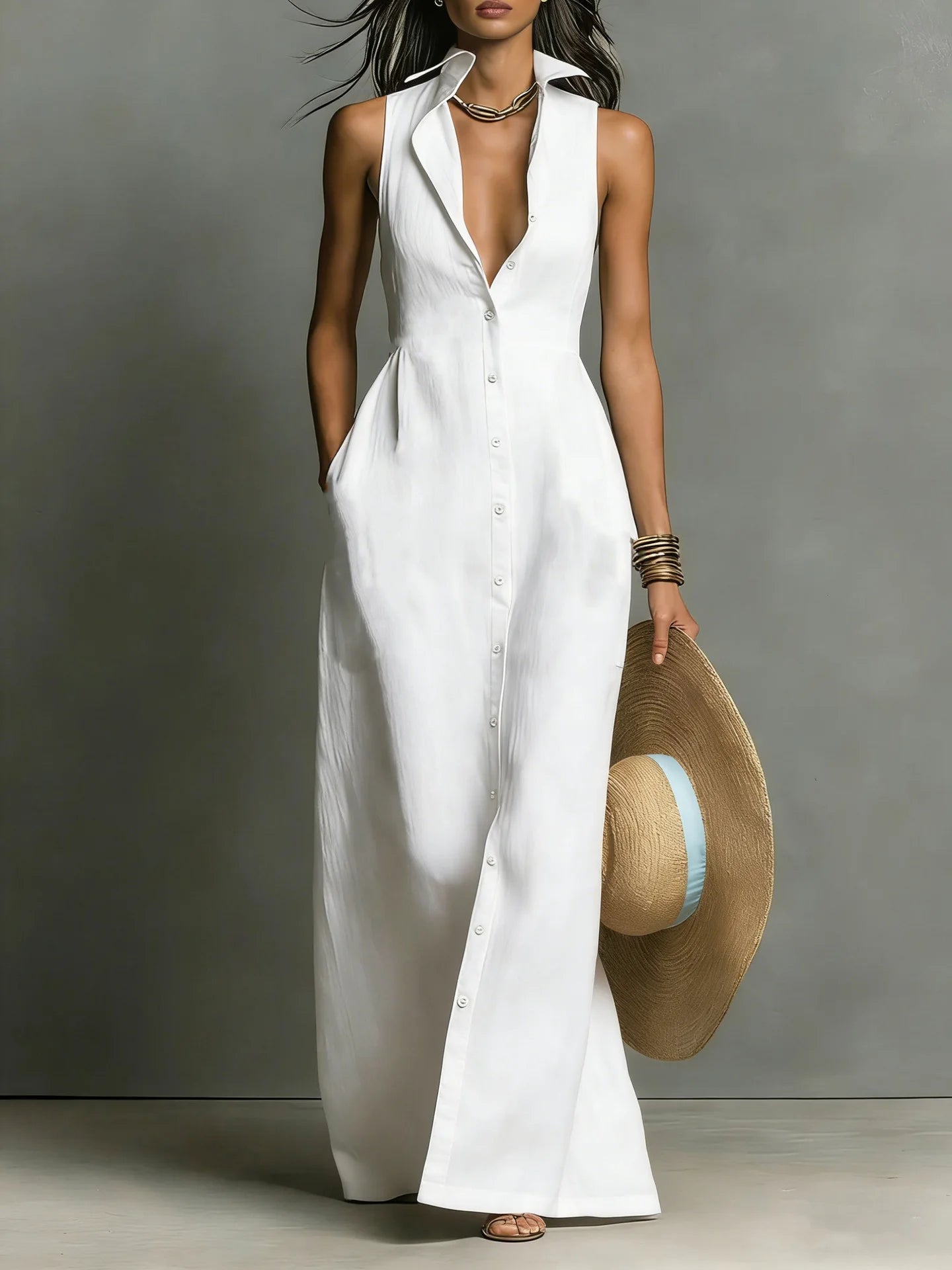 Vela Shirt Dress | Tailored Sleeveless Design, High-Quality Fabric 4