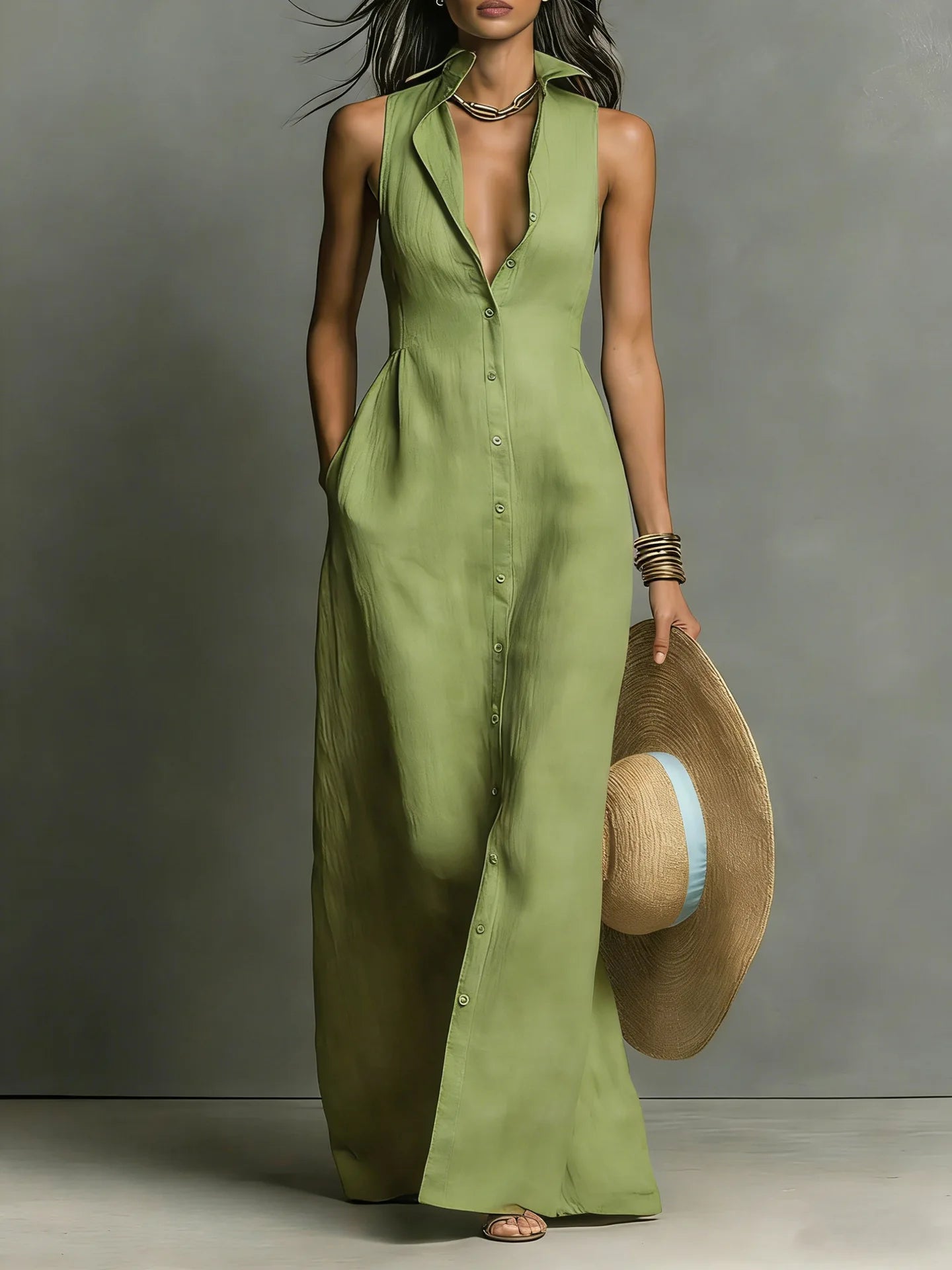Vela Shirt Dress | Tailored Sleeveless Design, High-Quality Fabric 5