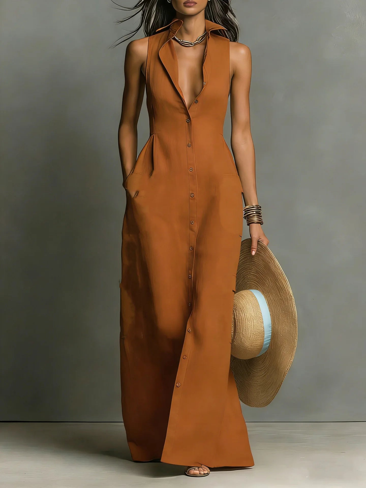 Vela Shirt Dress | Tailored Sleeveless Design, High-Quality Fabric 6