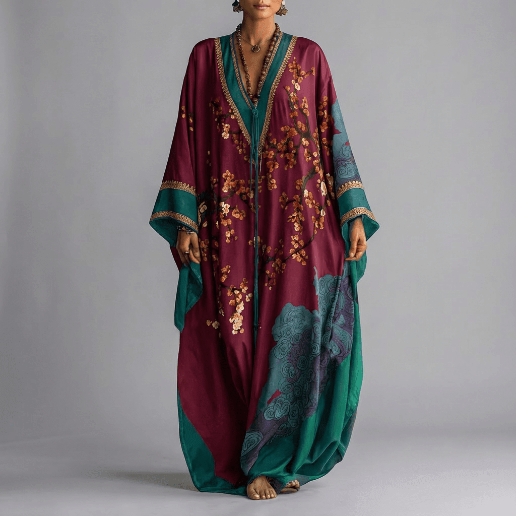 Vera Maxi Dress | Floral, Batwing Sleeve, Comfortable Silhouette 1
