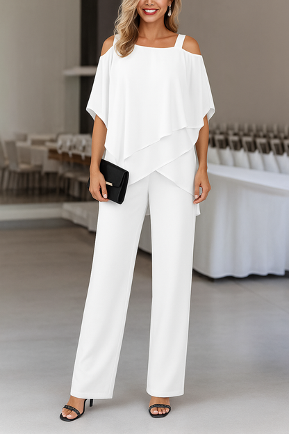 Wanda Jumpsuit Women | Off-Shoulder Layered Elegant Design, Wide Leg 1