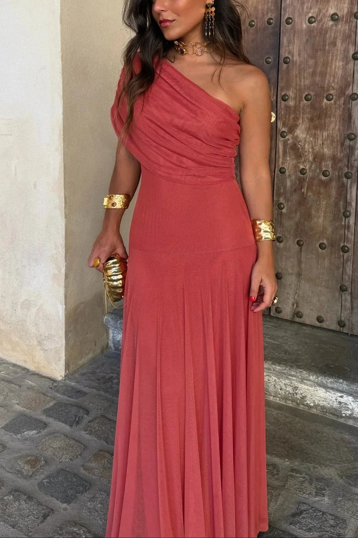 Wella One-Shoulder Dress | Lightweight, Pleated Summer Elegance for Wedding Guests 4