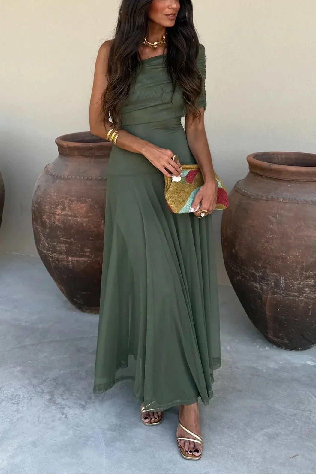 Wella One-Shoulder Dress | Lightweight, Pleated Summer Elegance for Wedding Guests 9