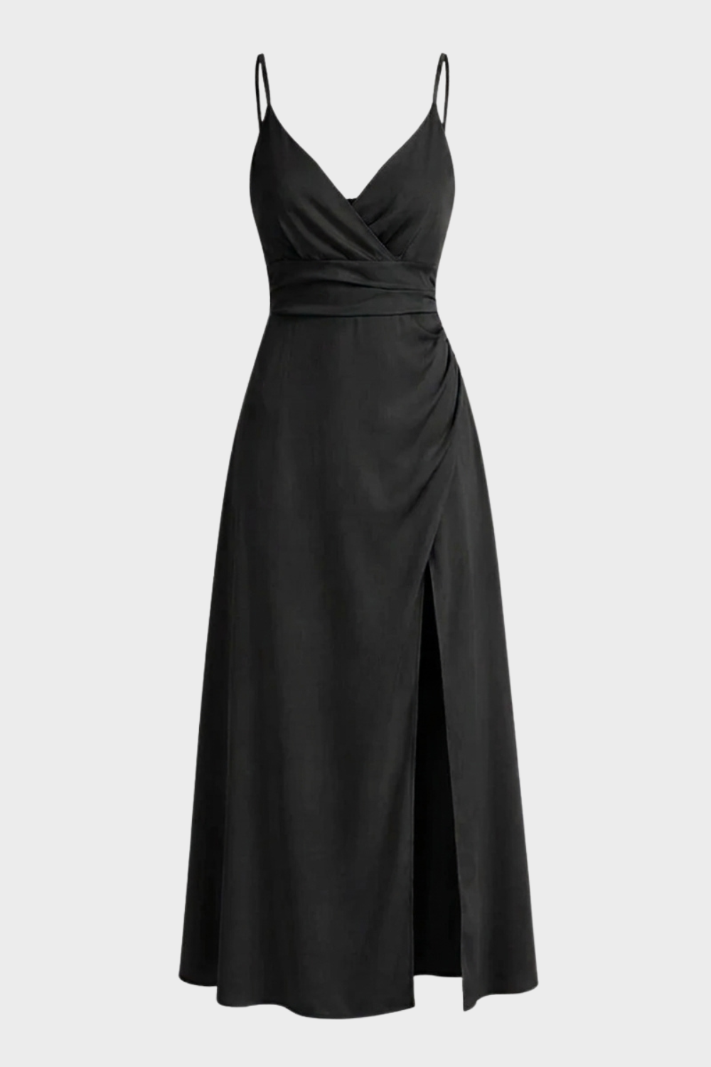 Wendy Black Maxi Dress | Elegant Wrap Design, A-Line Silhouette 0
