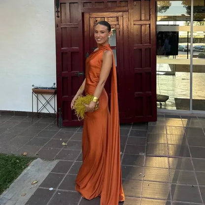 Wendy Long Dress | Elegant Draped Design, Unique Asymmetrical Strap - Perfect for Wedding Guests and Summer Events 10