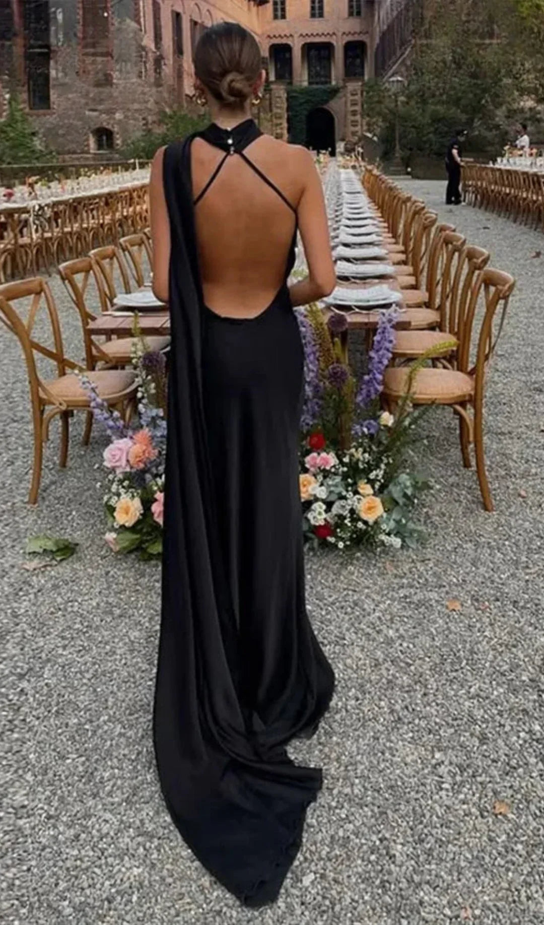 Wendy Long Dress | Elegant Draped Design, Unique Asymmetrical Strap - Perfect for Wedding Guests and Summer Events 6