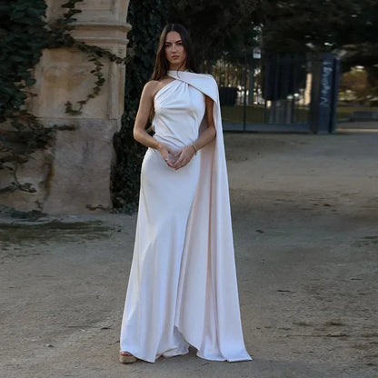 Wendy Long Dress | Elegant Draped Design, Unique Asymmetrical Strap - Perfect for Wedding Guests and Summer Events 9