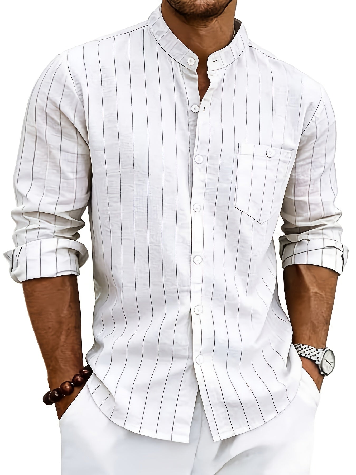 Wesley Men's Dress Shirt | Striped, Tailored Fit 5