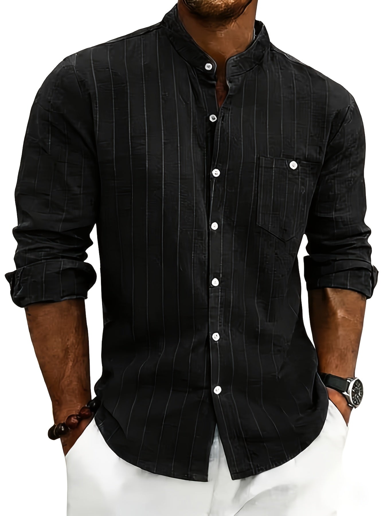 Wesley Men's Dress Shirt | Striped, Tailored Fit 7