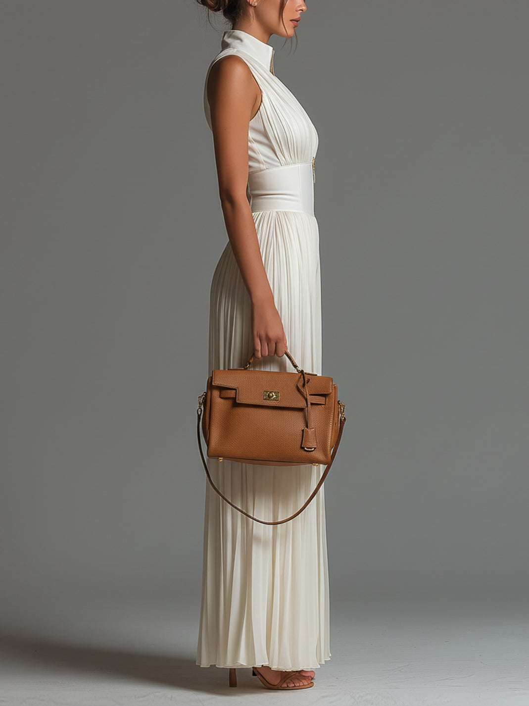 Willa Jumpsuit | Elegant White Chiffon, Sleeveless Wide-Leg 1