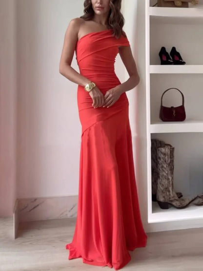 Wina Asymmetrical Dress | Elegant Gathered Design for Wedding Guests and Formal Events 1