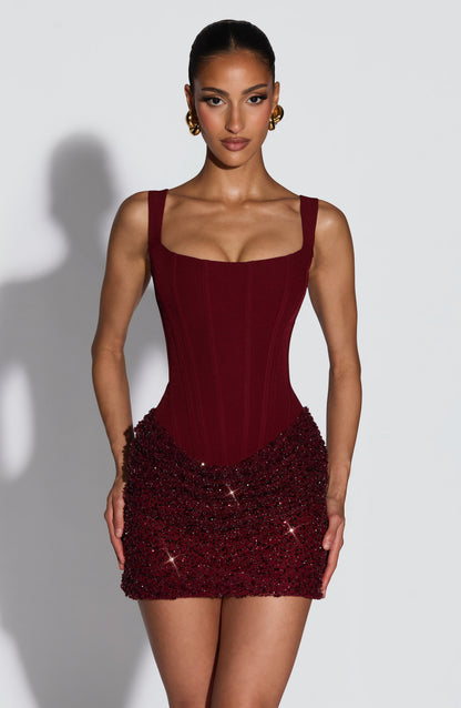 Yara Women's Dress | Embellished Tulle, Square Neck Mini Cocktail Dress 1